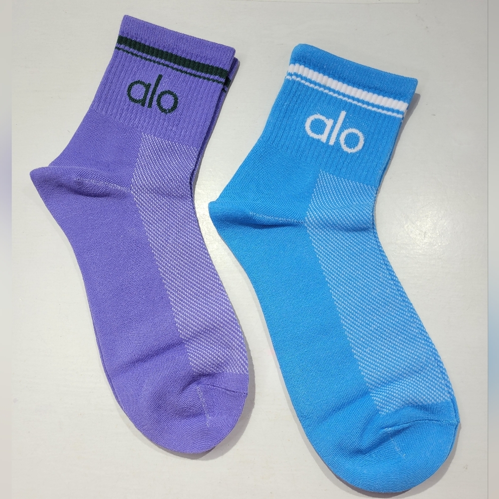 ALO YOGA HALF-CREW THROWBACK SOCK BUNDLE OF 2 SIZE L
